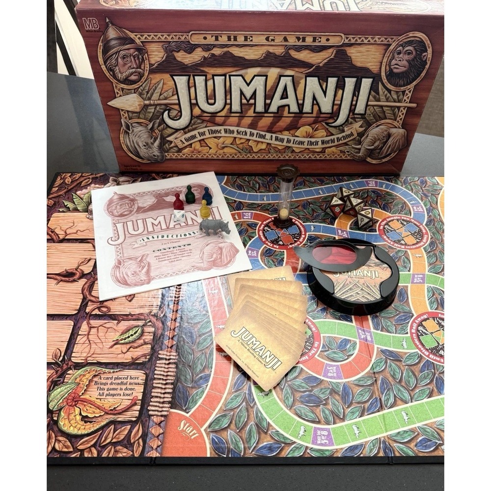 COMPLETE 1995 Jumanji Board Game by Milton Bradley EXCELLENT Condition #4407